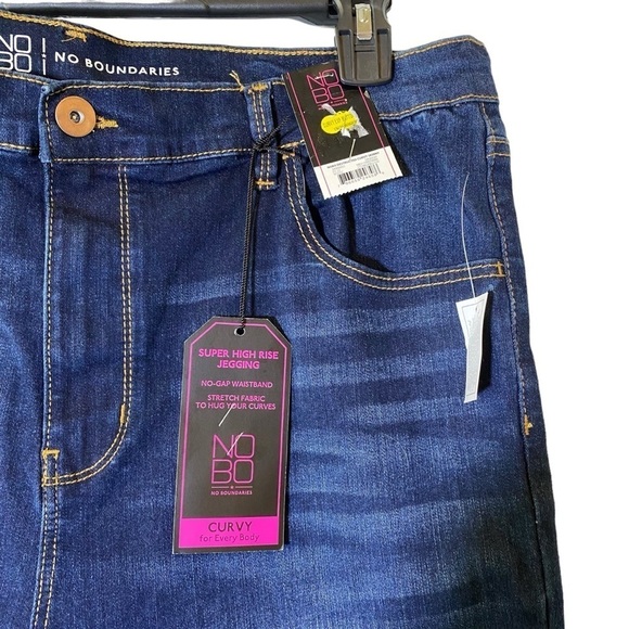 No Boundaries NOBO Plus size 19 juniors High Rise Skinny Curvy Dark Wash Jeans - Picture 3 of 10